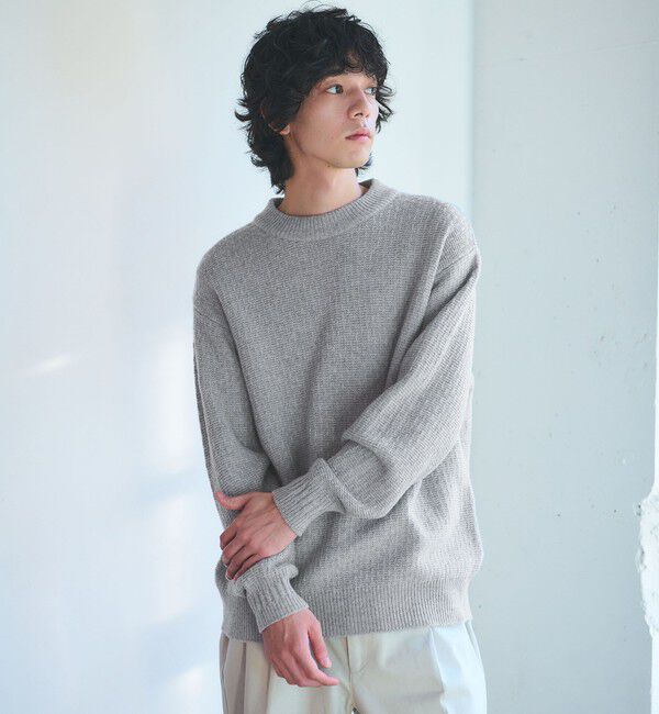 UNITED ARROWS green label relaxing「ハミルトンラム ワイドネック ニット」|ニット・セーター|MD.GRAY
