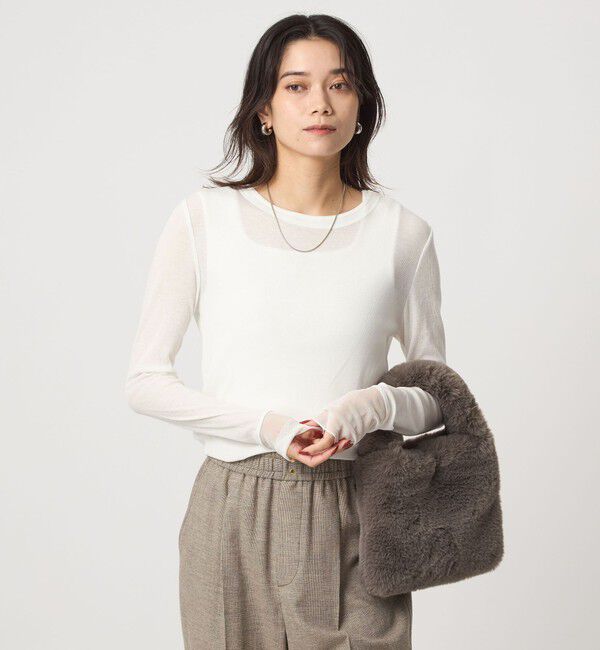 UNITED ARROWS green label relaxing「チュール ドッキング シアー プルオーバー」|Tシャツ・カットソー|