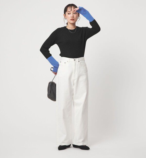 UNITED ARROWS green label relaxing「【WEB限定】＜at ease＞バイカラー クルーネック プルオーバー ニット」|ニット・セーター|