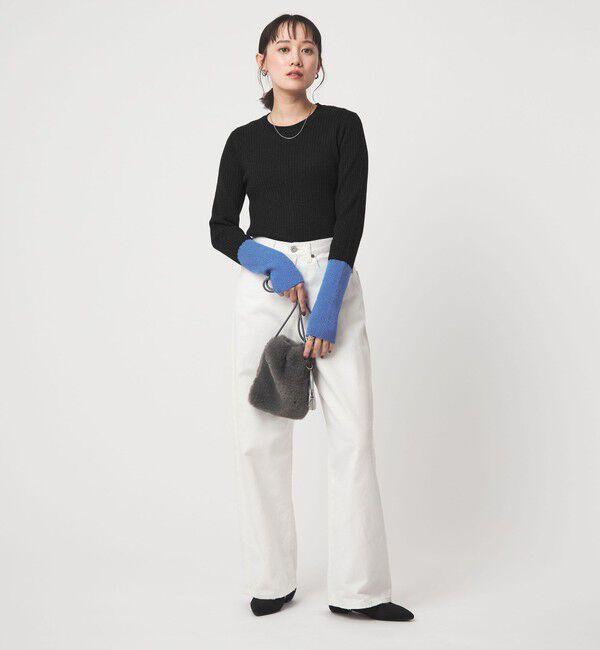 UNITED ARROWS green label relaxing「【WEB限定】＜at ease＞バイカラー クルーネック プルオーバー ニット」|ニット・セーター|