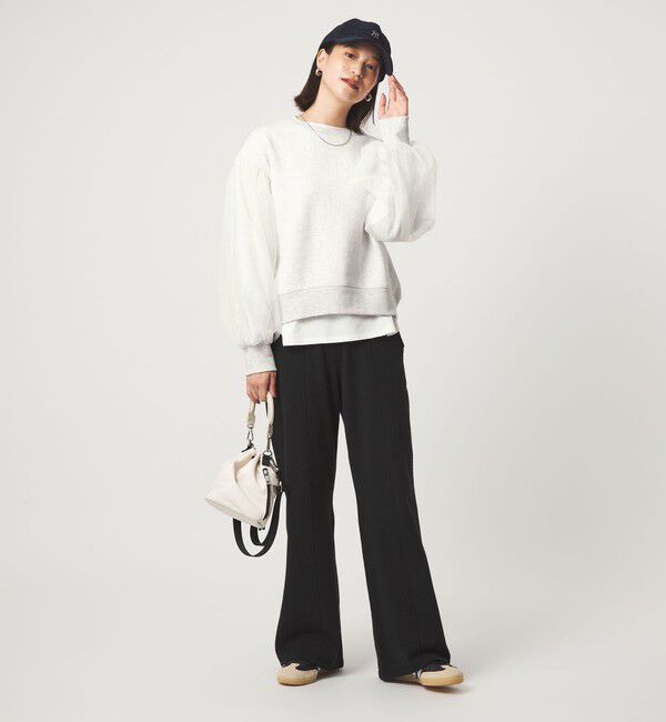 UNITED ARROWS green label relaxing「【WEB限定】＜at ease＞チュール ドッキング スウェット プルオーバー」|スウェット・ジャージ|