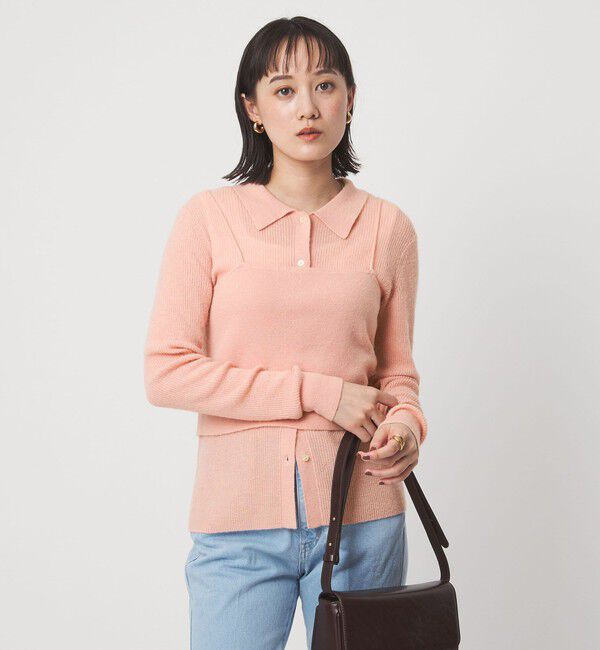 UNITED ARROWS green label relaxing「ポロニット カーディガン &times; ビスチェ ニット セット」|ニット・セーター|LT.PINK