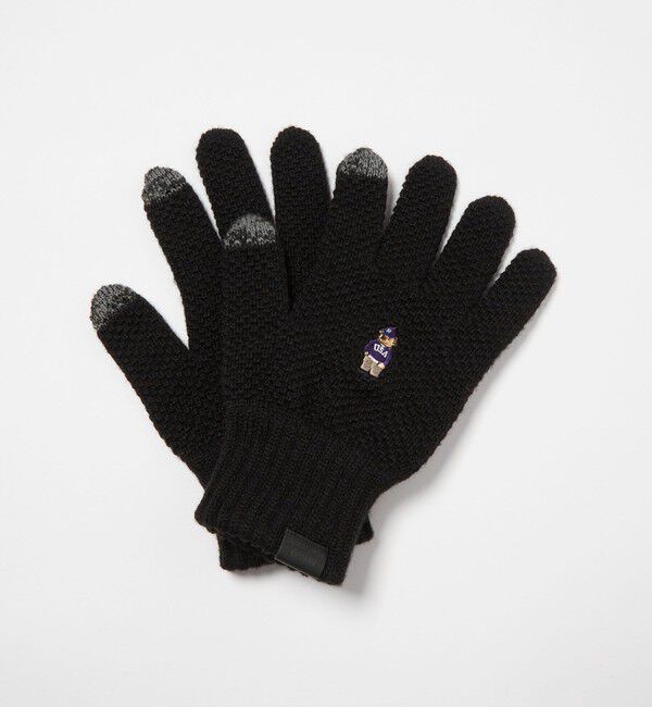 UNITED ARROWS green label relaxing「【別注】＜INFIELDER DESIGN＞ベアー ニット グローブ -タッチスクリーン-」|手袋|BLACK