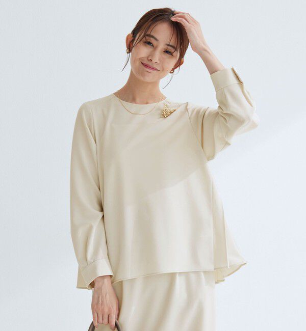 UNITED ARROWS green label relaxing「［size SHORTあり］パウドレ プリーツ ブラウス ウォッシャブル ストレッチ」|シャツ・ブラウス|