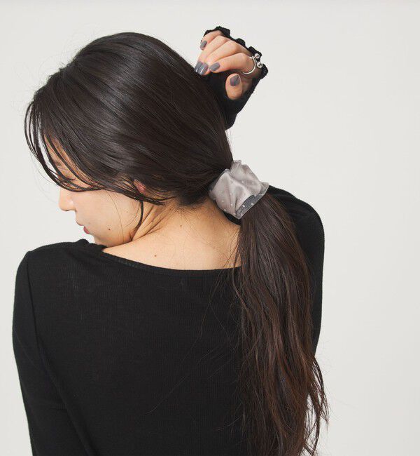 UNITED ARROWS green label relaxing「【WEB限定】チュール ヘアカフ（ドット）クラップカフ / ポニーフック / フックポニー」|ヘアゴム・シュシュ|