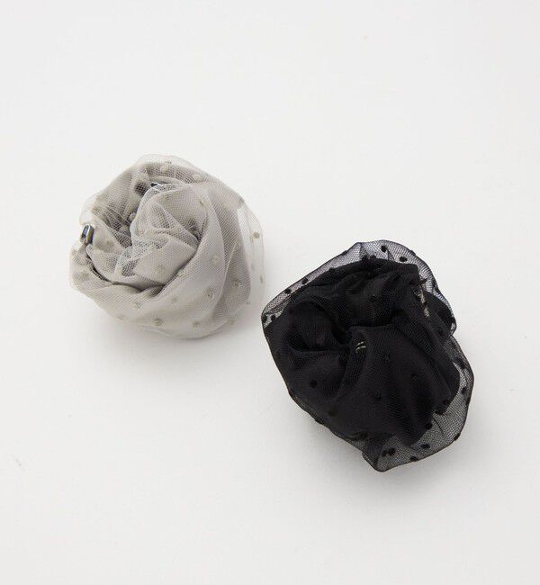 UNITED ARROWS green label relaxing「【WEB限定】チュール ヘアカフ（ドット）クラップカフ / ポニーフック / フックポニー」|ヘアゴム・シュシュ|