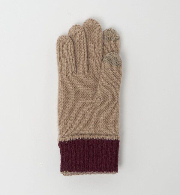 UNITED ARROWS green label relaxing「バイカラー ニット グローブ -タッチパネル対応-」|手袋|