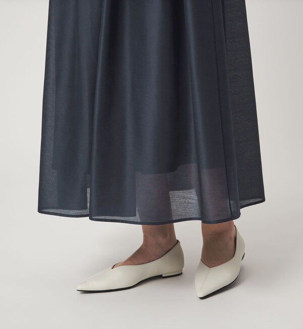 UNITED ARROWS green label relaxing「カールマイヤー タック ギャザー スカート」|フレア|