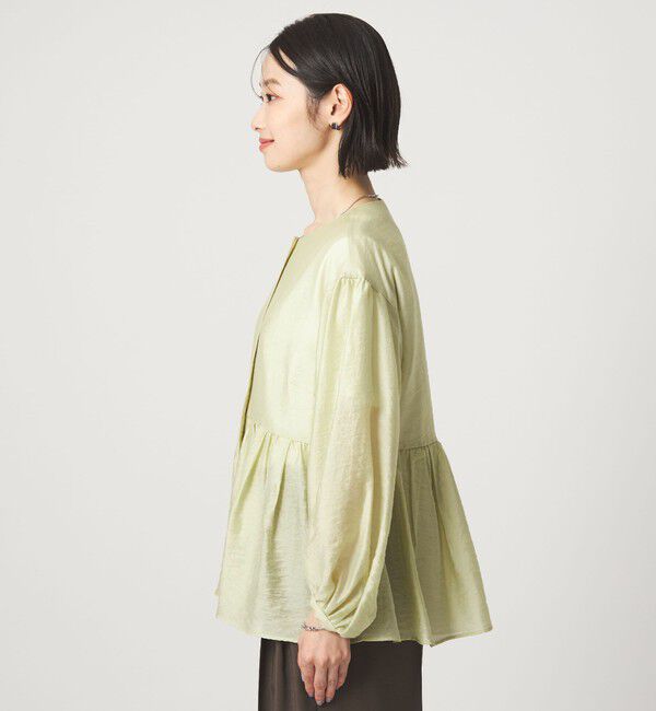 UNITED ARROWS green label relaxing「［size SHORTあり］fleurie(フルリー) シアー ノーカラー ジャケット 接触冷感」|ノーカラージャケット|