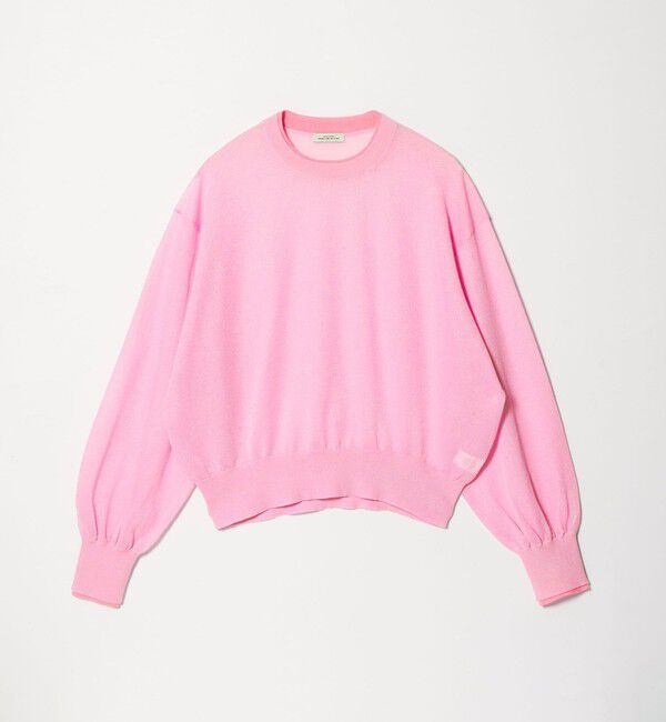 UNITED ARROWS green label relaxing「【WEB限定】＜at ease＞バイカラー シアー ニット プルオーバー」|ニット・セーター|PINK