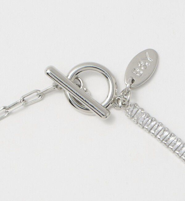 BEAUTY&YOUTH UNITED ARROWS「スクエア ビジュー&times;チェーン ネックレス」|ネックレス|