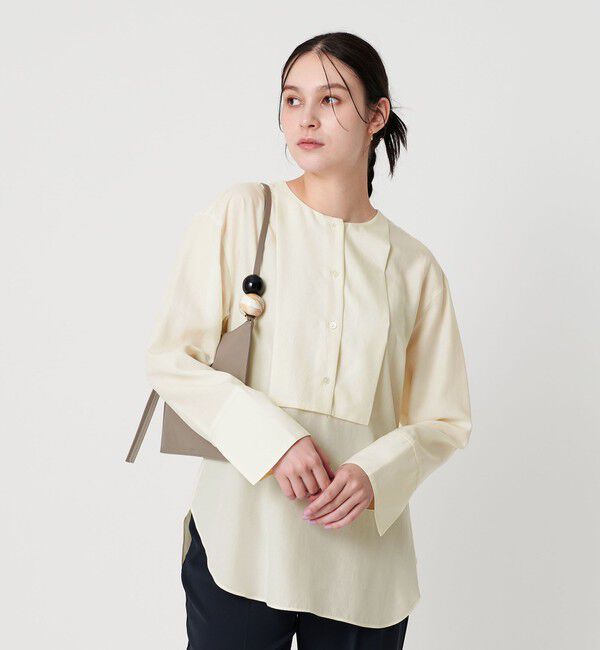 BEAUTY&YOUTH UNITED ARROWS「セルロース ビブヨークブラウス」|チュニック|WHITE