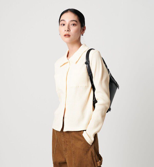 BEAUTY&YOUTH UNITED ARROWS「コットン リブハイネックカーディガン ウォッシャブル」|カーディガン|OFF WHITE