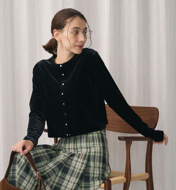 BEAUTY&YOUTH UNITED ARROWS「ベロアコンパクト カーディガン」|カーディガン|
