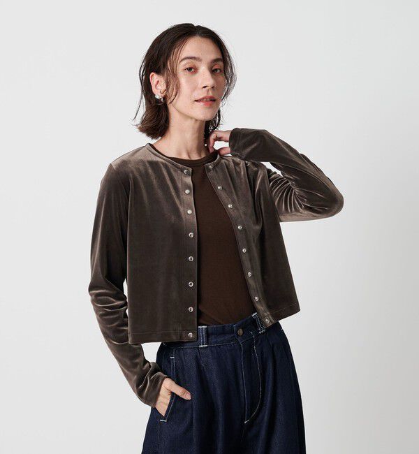 BEAUTY&YOUTH UNITED ARROWS「ベロアコンパクト カーディガン」|カーディガン|MOCA