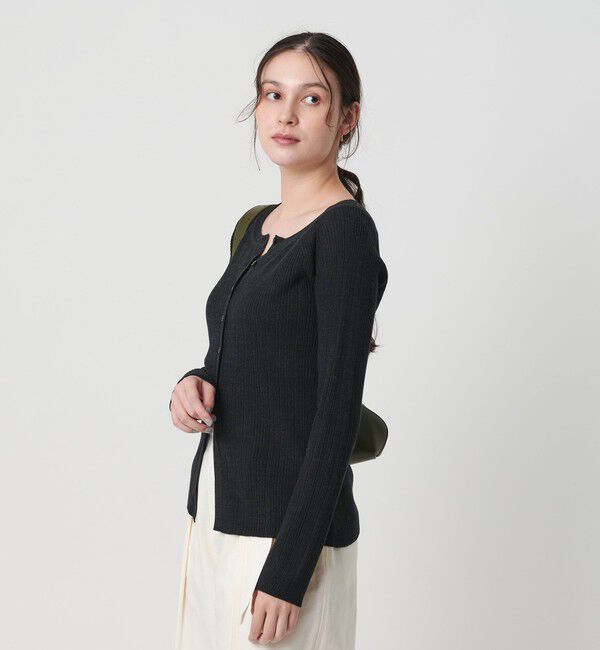 BEAUTY&YOUTH UNITED ARROWS「ポリエステルブレンド メランジリブ カーディガン ウォッシャブル」|カーディガン|