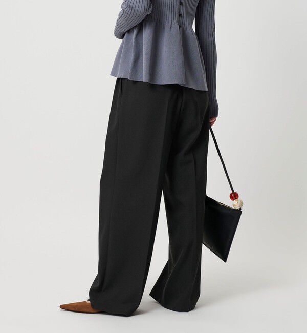 BEAUTY&YOUTH UNITED ARROWS「【WEB限定 Wardrobe DAILY MINIMAL】ウールライクメランジ ワイドパンツ ウォッシャブル」|スラックス|