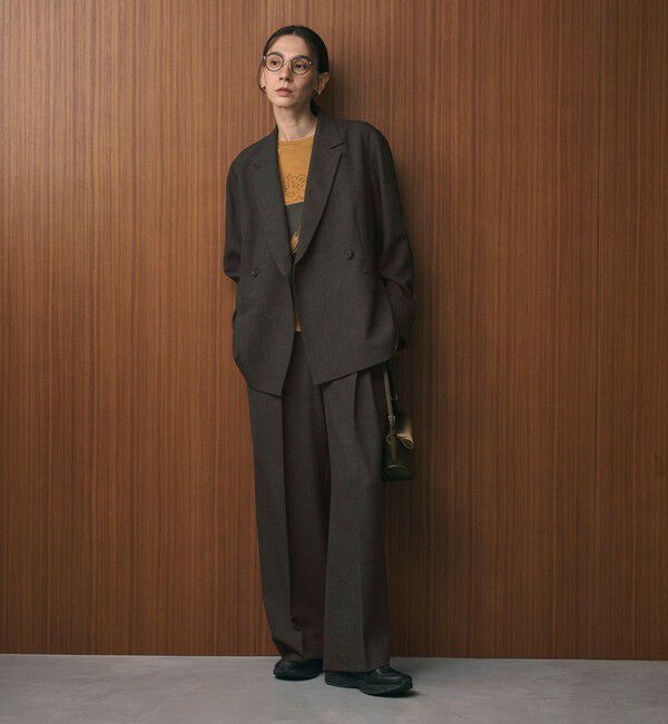 BEAUTY&YOUTH UNITED ARROWS「【WEB限定 Wardrobe DAILY MINIMAL】ウールライクメランジ ワイドパンツ ウォッシャブル」|スラックス|
