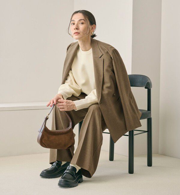 BEAUTY&YOUTH UNITED ARROWS「【WEB限定 Wardrobe DAILY MINIMAL】ウールライクメランジ ワイドパンツ ウォッシャブル」|スラックス|