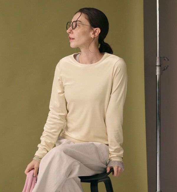 BEAUTY&YOUTH UNITED ARROWS「ポリエステルブレンド ベロアロングスリーブ Tシャツ」|Tシャツ・カットソー|