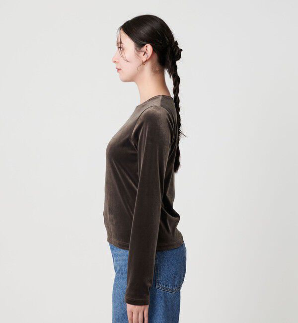 BEAUTY&YOUTH UNITED ARROWS「ポリエステルブレンド ベロアロングスリーブ Tシャツ」|Tシャツ・カットソー|