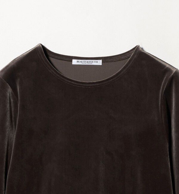 BEAUTY&YOUTH UNITED ARROWS「ポリエステルブレンド ベロアロングスリーブ Tシャツ」|Tシャツ・カットソー|