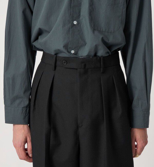 STEVEN ALAN「＜Steven Alan＞ ウール オックスフォード イン ツープリーツ ドレス トラウザーズ」|スラックス|