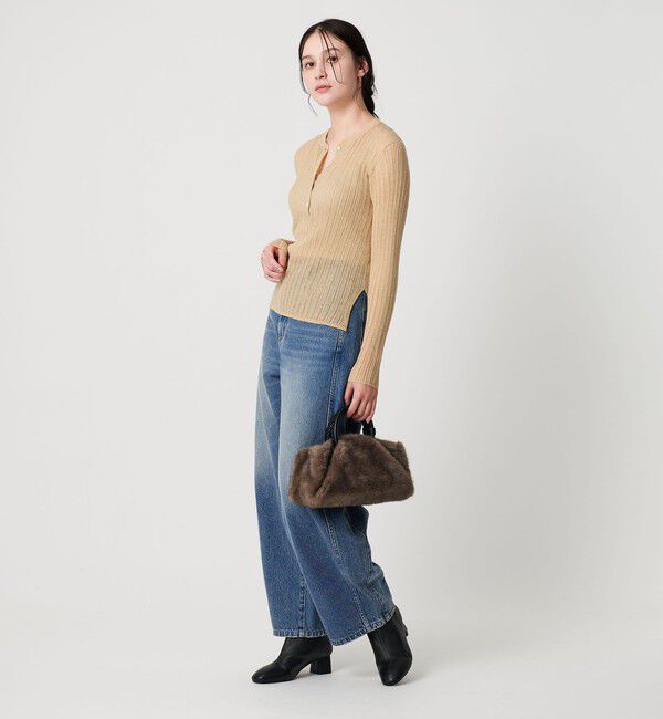 BEAUTY&YOUTH UNITED ARROWS「アルパカブレンド ランダムリブ ヘンリーネックプルオーバー」|ニット・セーター|