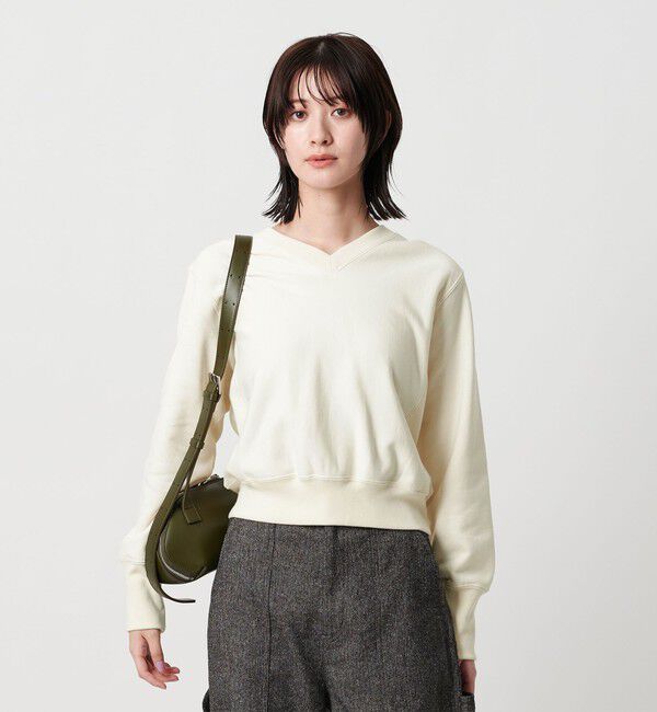 BEAUTY&YOUTH UNITED ARROWS「Vネックコンパクト スウェットプルオーバー」|スウェット・ジャージ|OFF WHITE