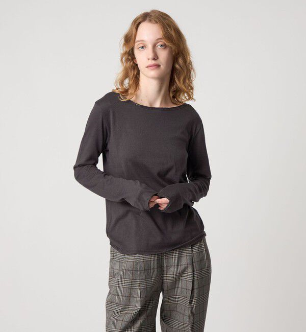 STEVEN ALAN「＜Steven Alan＞コットン カシミヤ カットオフ プルオーバー」|Tシャツ・カットソー|DK.GRAY