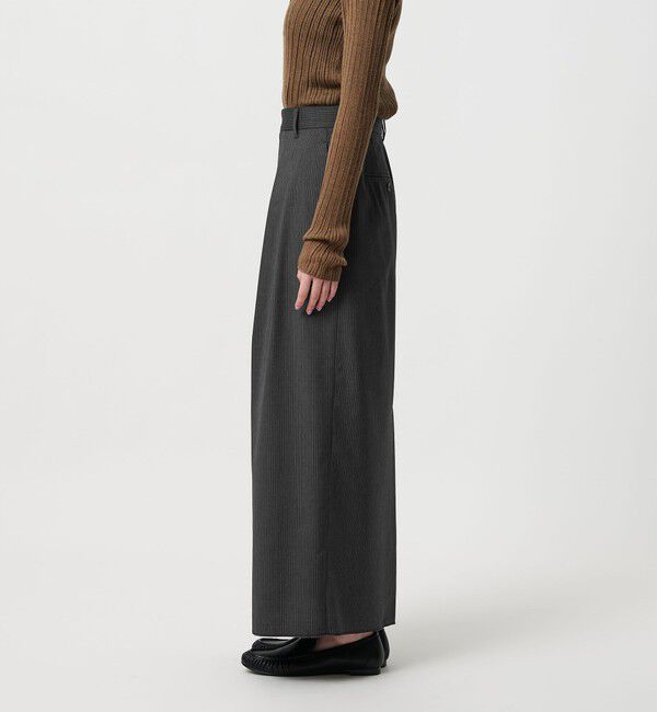 BEAUTY&YOUTH UNITED ARROWS「毛ブレンド ストライプ タックロングスカート  防シワ ウォッシャブル」|スカート|