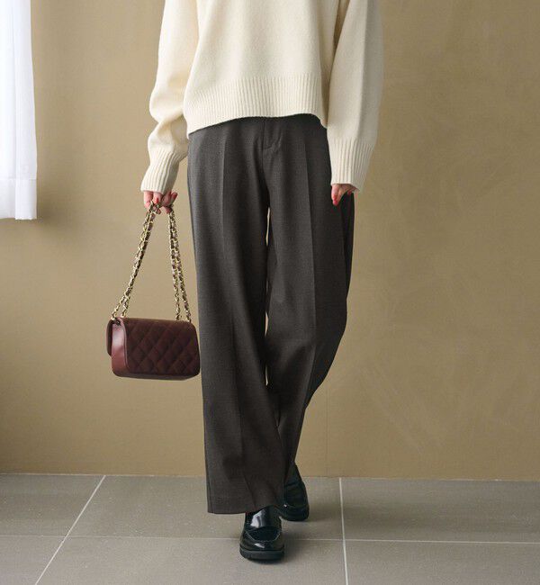 BEAUTY&YOUTH UNITED ARROWS「裏起毛バックゴム ストレートパンツ ウォッシャブル」|スラックス|DK.GRAY