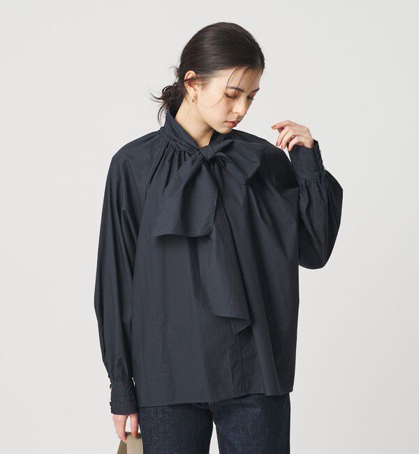 BEAUTY&YOUTH UNITED ARROWS「コットン ソリッド&ストライプ ボウタイブラウス」|シャツ・ブラウス|