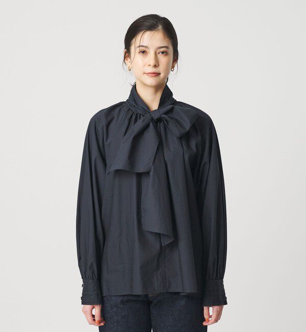 BEAUTY&YOUTH UNITED ARROWS「コットン ソリッド&ストライプ ボウタイブラウス」|シャツ・ブラウス|