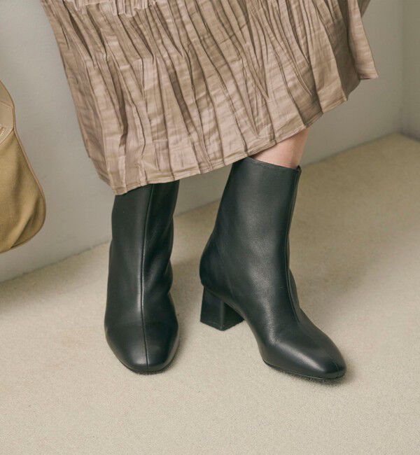 BEAUTY&YOUTH UNITED ARROWS「レザー バックジップ ブーツ」|ショートブーツ|