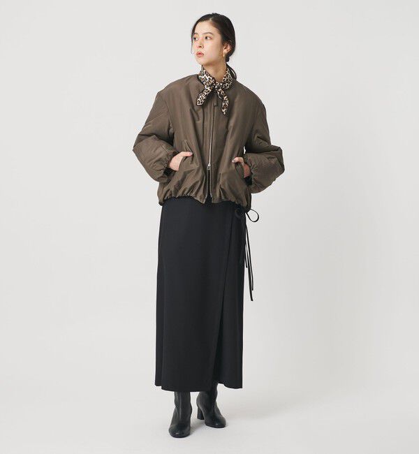 BEAUTY&YOUTH UNITED ARROWS「ポリエステルブレンド ノーカラーバルーンジップブルゾン」|ブルゾン・スタジャン|