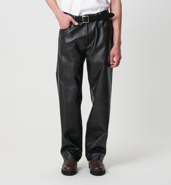 MONKEY TIME「レザーライク 5P パンツ」|チノ|