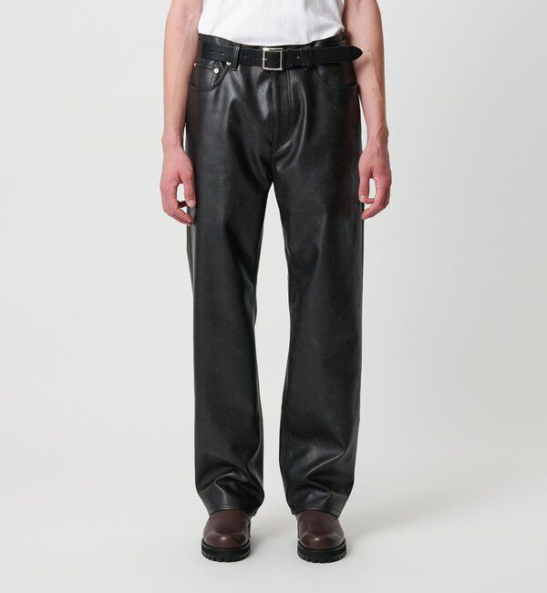 MONKEY TIME「レザーライク 5P パンツ」|チノ|