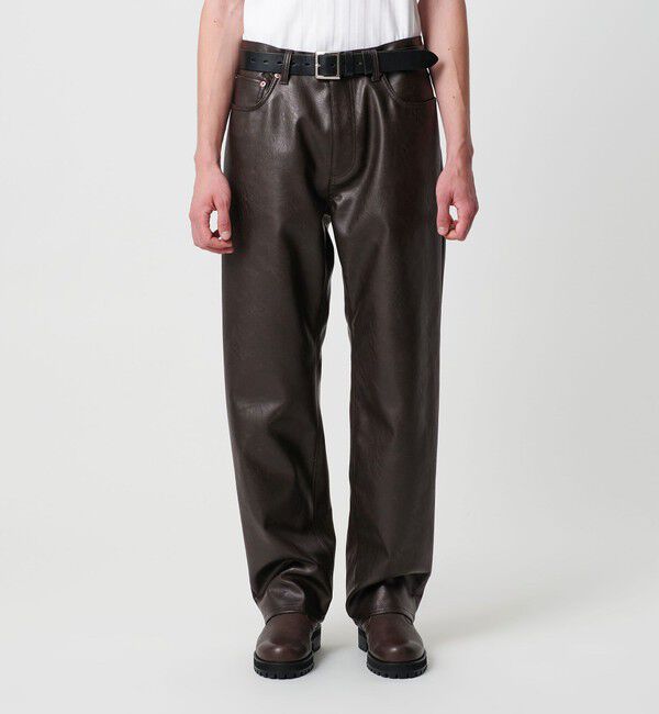 MONKEY TIME「レザーライク 5P パンツ」|チノ|