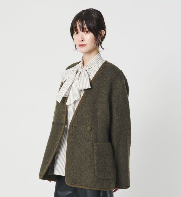 BEAUTY&YOUTH UNITED ARROWS「シャギー ノーカラージャケットコート」|ノーカラージャケット|