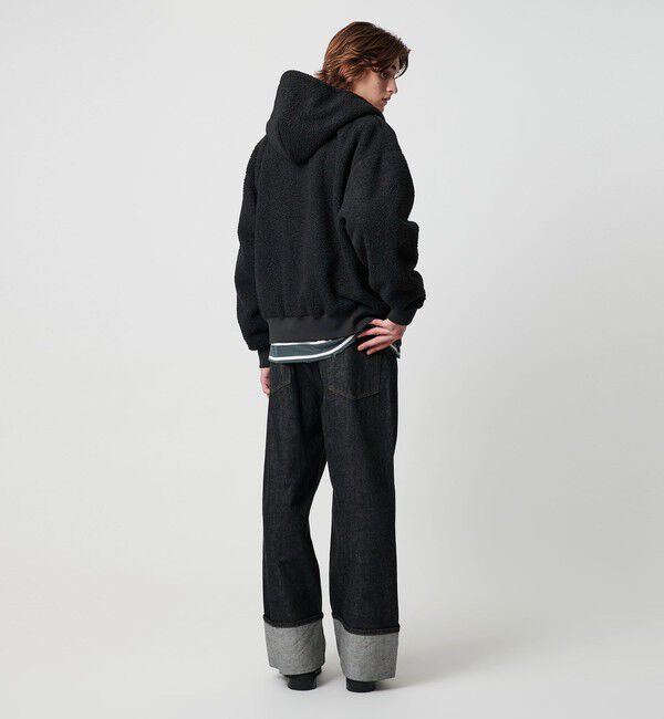 MONKEY TIME「ボアフリース フルジップ フーディー」|カーディガン|