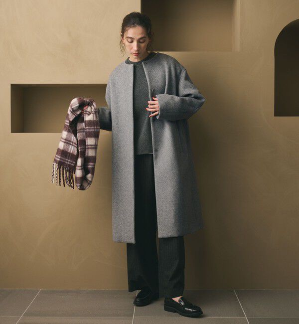 BEAUTY&YOUTH UNITED ARROWS「毛ナイロン ノーカラーコート」|ノーカラーコート|