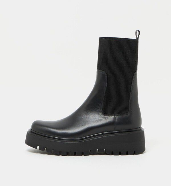 BEAUTY&YOUTH UNITED ARROWS「＜CORSO ROMA 9＞レザー リブ サイドゴアブーツ」|ショートブーツ|