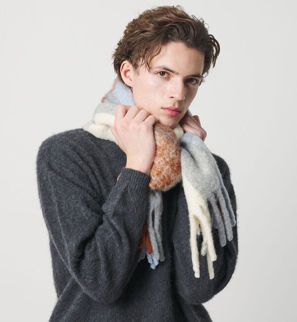 BEAUTY&YOUTH UNITED ARROWS「ブラッシュド ブロックチェック マフラー」|マフラー|