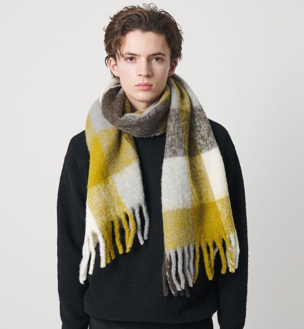 BEAUTY&YOUTH UNITED ARROWS「ブラッシュド ブロックチェック マフラー」|マフラー|