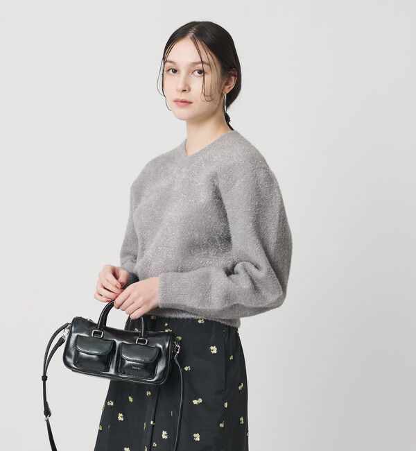 BEAUTY&YOUTH UNITED ARROWS「ラメフェザー Vネックニットプルオーバー」|ニット・セーター|MD.GRAY