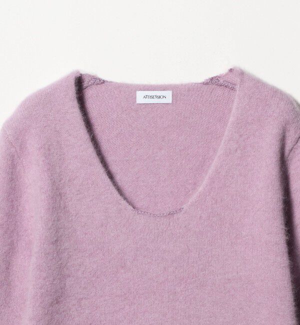 ATTISESSION「＜ATTISESSION＞ディープ ネック ニット トップス」|ニット・セーター|