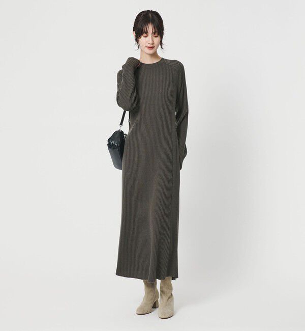 BEAUTY&YOUTH UNITED ARROWS「【WEB限定 Wardrobe DAILY MINIMAL】リブニットフレアワンピース」|ワンピース|