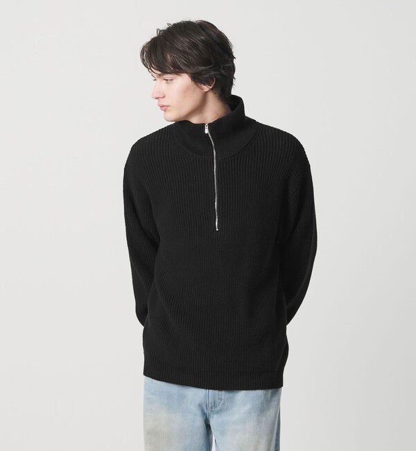 MONKEY TIME「バルキー アゼ ハーフジップ ニット」|ニット・セーター|