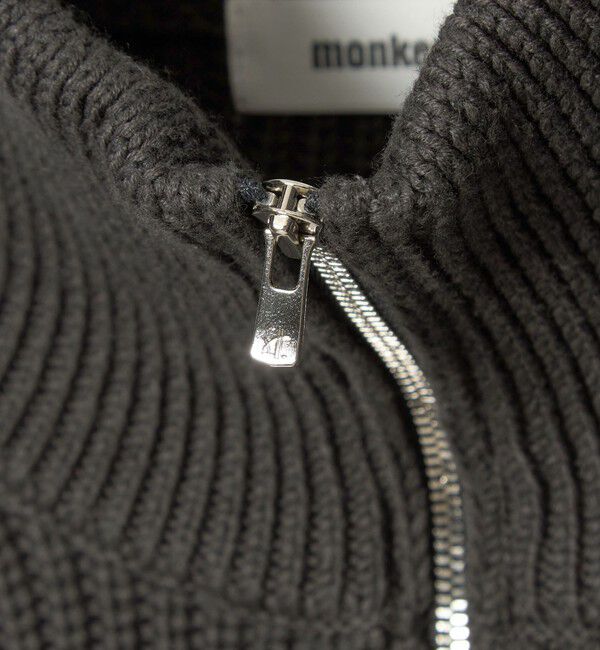 MONKEY TIME「バルキー アゼ ハーフジップ ニット」|ニット・セーター|